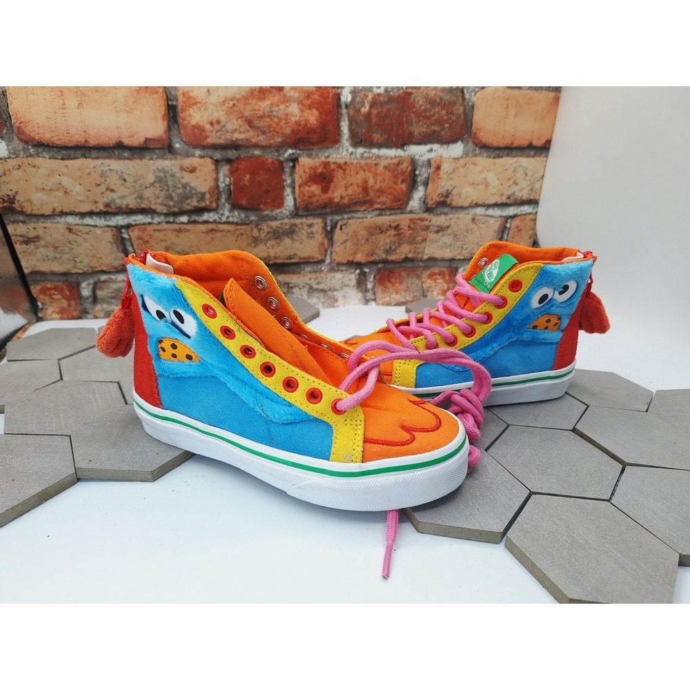 Sesame Street x Vans Kids Sk8-Hi Zip Multi 2023 Cookie Monster Size 13.5 Rare